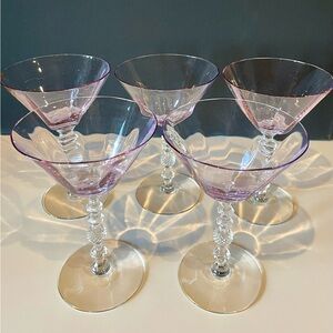 Rare Cambridge Champagne Tall Sherbet Heatherbloom/Lavender Set